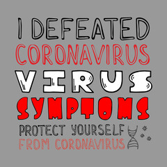 Fototapeta na wymiar Hand drawn vector lettering about coronavirus.