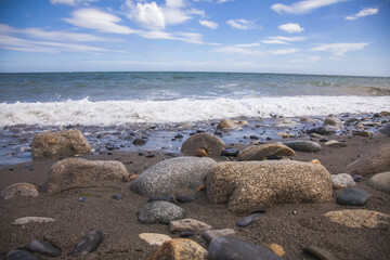 a lot of stones on the irish coast
