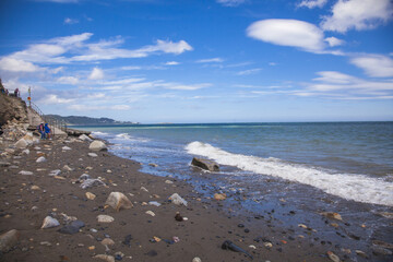 a lot of stones on the irish coast