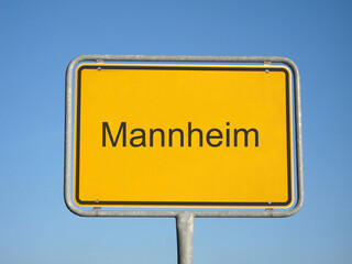 Ortsschild Mannheim - obrazy, fototapety, plakaty