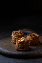 Turkish baklava sweets with nuts and honey