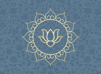 water lily, wedding card design, royal India	