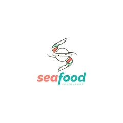 Seafood restaurant logo icon design vector