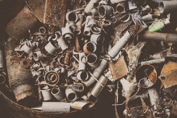 metal scrap for industry waste recycling, iron steel garbage trash