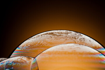 Half of a soap bubble, an abstract semicircle background. The model of the cosmos or the planets