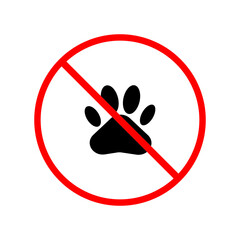 No entry with animals icon, flat design illustration