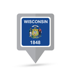 Wisconsin state flag map icon