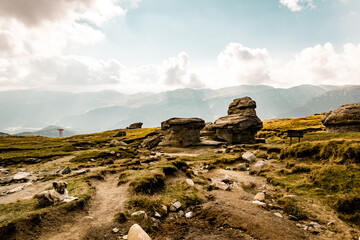landscape with blue sky and clouds