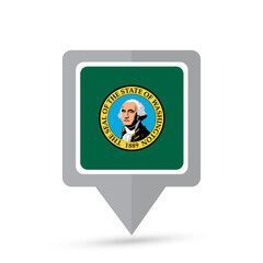 Washington state flag map icon