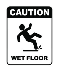 wet floor sign on white background