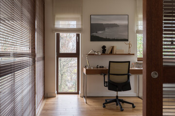 Elegant and cozy home office room