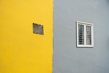 Wall yellow and gray color