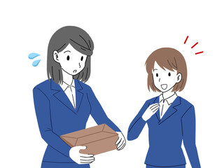 積極的に仕事を手伝おうとする元気な新入社員のイラスト