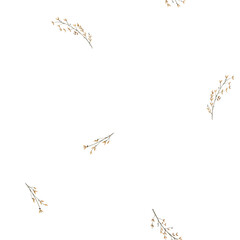 Obraz premium Watercolor dry grass in the wind