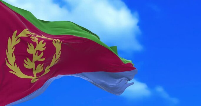Seamless loop of Eritrea flag.