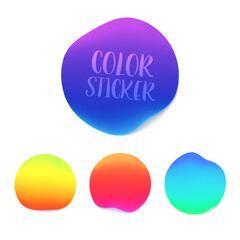Color sticker vector template. Vector set sticker for your poster, flyer, brochures, banner template. Vector illustration design elements.