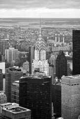 New York USA Panorama 2010 Skyline Wolkenkratzer Graustufen schwarz weiß Hochhäuser Manhattan Hudson East River Großstadt Big Apple Downtown Panorama Aussicht Abendlicht Sonne Silhouetten Stadt 