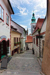 Picturesque street in Cesky Krumlov, Czech Republic