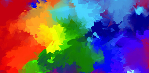 Fototapeta na wymiar Rainbow Colorful Watercolor Splash Background