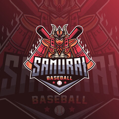Samurai Mascot Logo Design Inspiration For Baseball club. Samurai mascot logo design