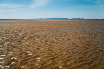 Cheongpodae beach mud flat in Taean, Korea