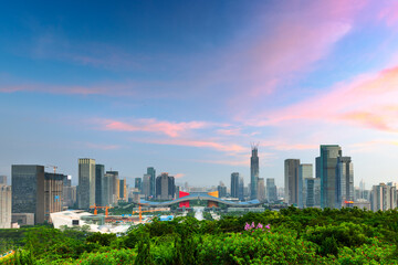 Fototapeta na wymiar Shenzhen, China Skyline in the Civic Center District