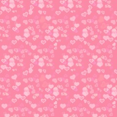 Half drop repeat pattern of heart shape on pink background