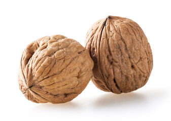 Walnuts isolated on white background