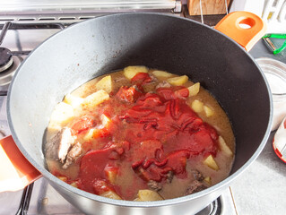 Beef and potato stew.