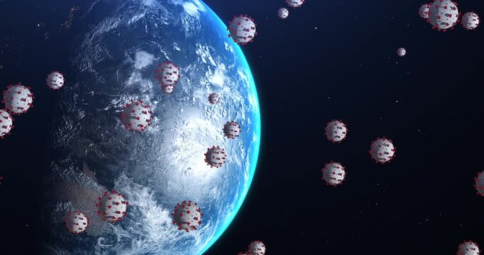 Planet Earth Infected By Dangerous Virus. Pandemic Disease. Virus Related 3D Animation. 