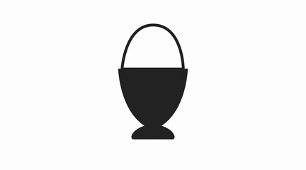 Vector Isolated Illustration of  Boiled Egg. Boiled Egg Black and White  Flat Icon