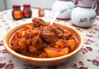 Beef and potato stew.