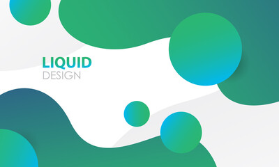 Liquid color background design. Blue elements with fluid gradient. Dynamic shapes composition. Vector illustration