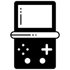 Mini Brick Game Console Concept Vector Icon design, Gaming and esports symbol on white background © shmai