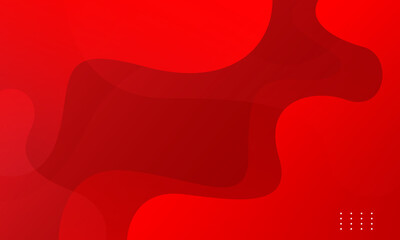 Liquid color background design. Red elements with fluid gradient. Dynamic shapes composition. Vector illustration
