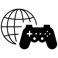 Online game playing vector icon design, Cyber Sports Concept, Cyber Gaming Pad  symbol on white background