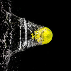 Tennis ball splash in water