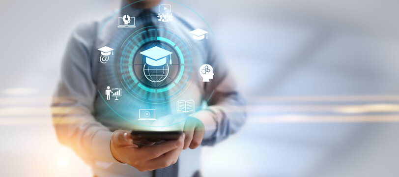 E-learning Online Education Business Internet concept on screen.