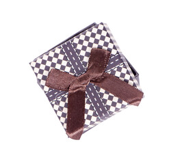 open gift box with white bow isolated on white