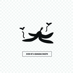 Vector icon. Image of the skin of a banana. Food waste image.