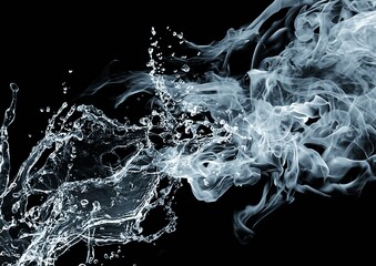 抽象的な水と煙