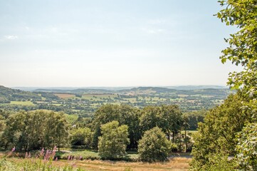 Malvern hills of England in the summertime