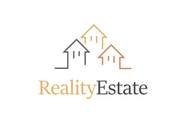 Real estate rating comparator logo concept. Gold, silver, bronze house