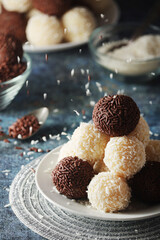 Beijinho and Brigadeiro sweets - national cuisine of Brasilia