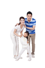 Portrait of a happy family with one child