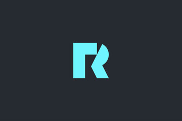 Minimal Modern Abstract Letter R Dark Background Logo Template