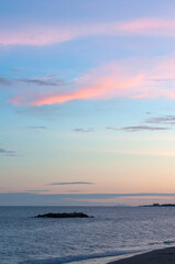 Sunset beach with cloud, beautiful beach in Thailand.