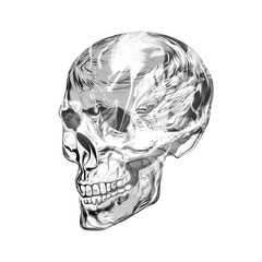 human skull sketch
