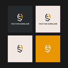 letter ms people logo  vector design template - obrazy, fototapety, plakaty