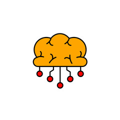 Artificial intelligence brain. Illustration of technology and artificial intelligence. Icon
